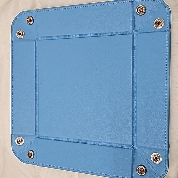 Faux Leather Jewelry Tray Powder Blue Reptile Textured Organizer - Picture 8 of 12